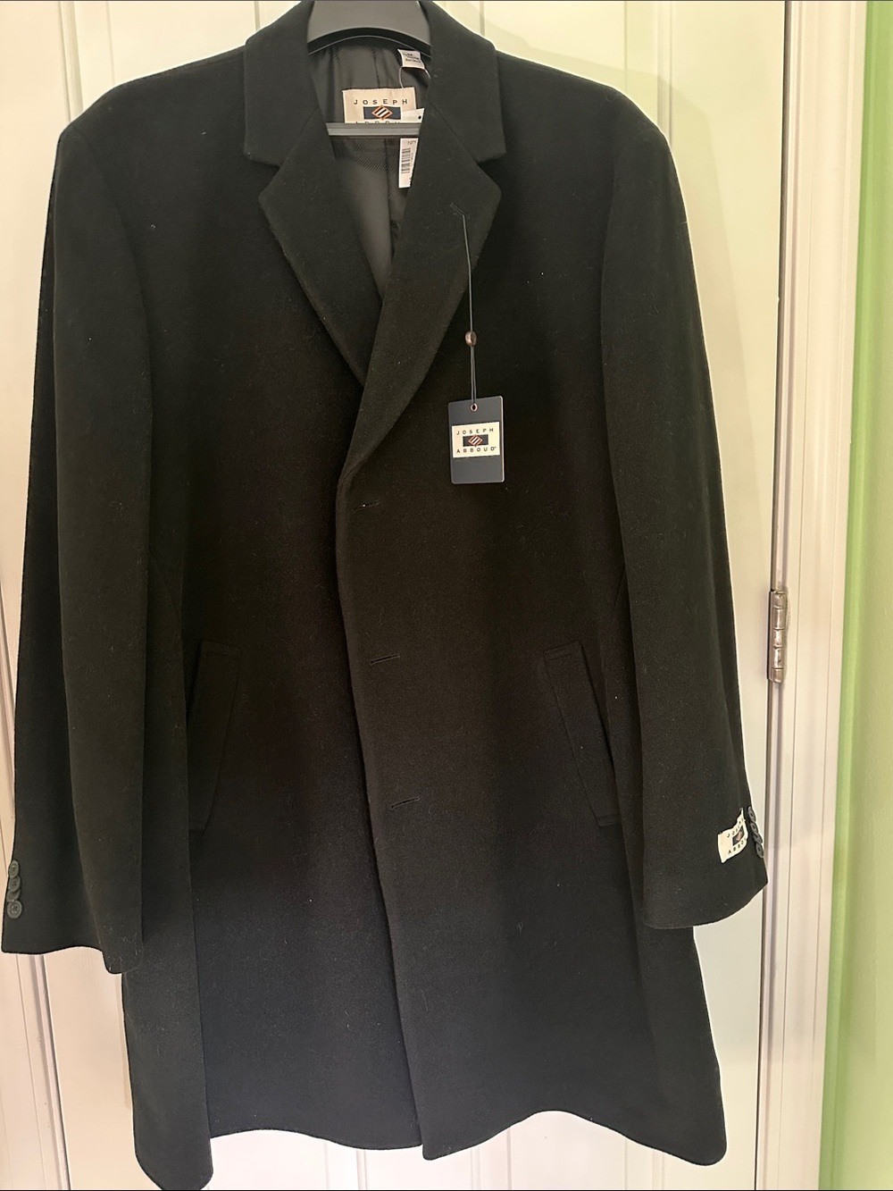 Joseph Abboud Black Wool Single-Breasted Pea Coat